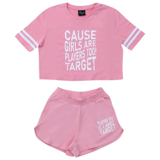 Target Παιδικό σετ Girl's Crop top & Shorts Jersey Set BF "Players"